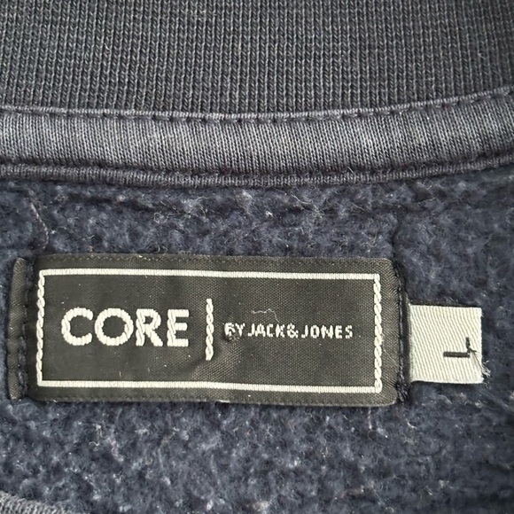 CORE by Jack & Jones Sweatshirt Mens Large Long Sleeve Crew Neck Navy Blue - Picture 3 of 4